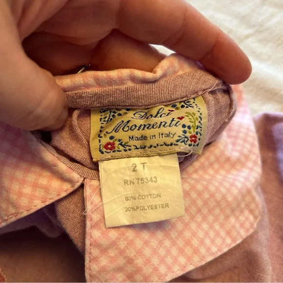 Dolci Momenti Gingham and Floral Top Size 2T - Picture 3 of 5